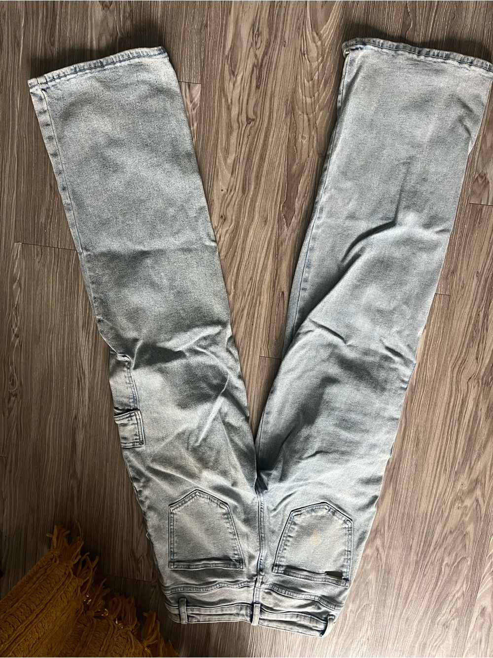 Michael Kors Light Wash Denim Cargo Pants - Light Blue - Picture 6 of 8